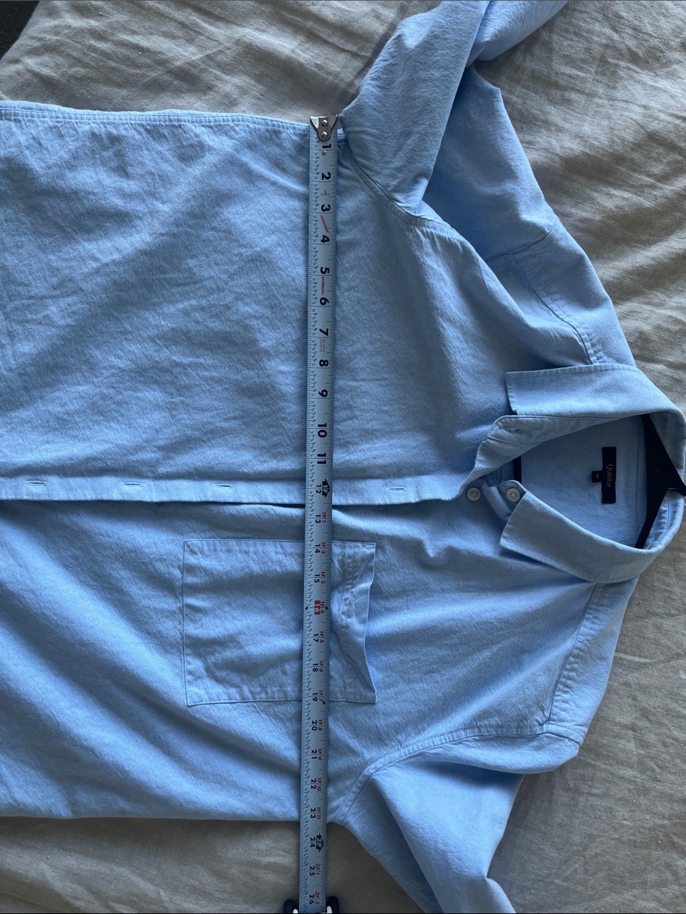 Quince Women’s Sky Blue Casual Button Down Shirt, 100% Cotton. - Picture 6 of 8